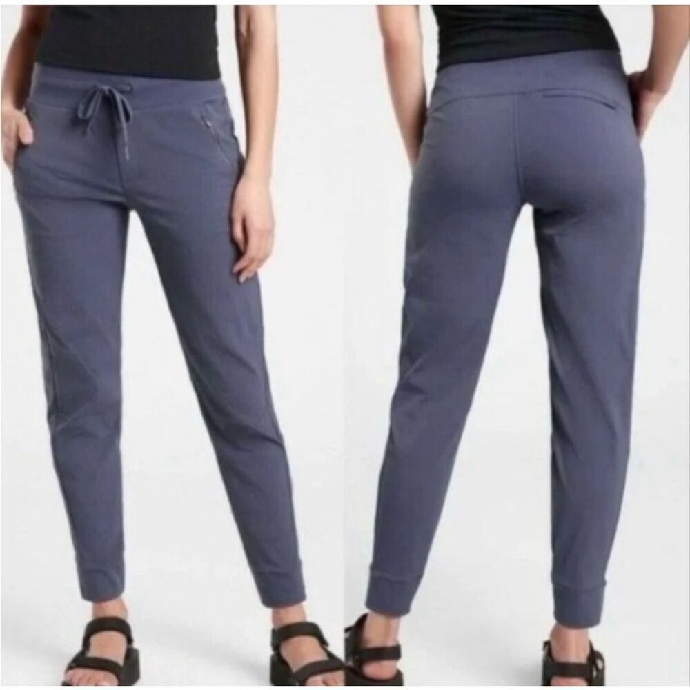 Athleta Trekki North Jogger Pant Blue Zipper Pockets Slim Fit Nylon Gorpcore 4